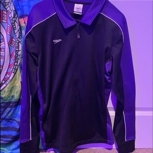 black and purple speedo sport jacket